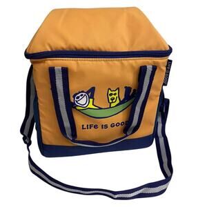 Life Is Good 24 Can Insulated Tote in Orange and Blue